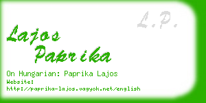lajos paprika business card
